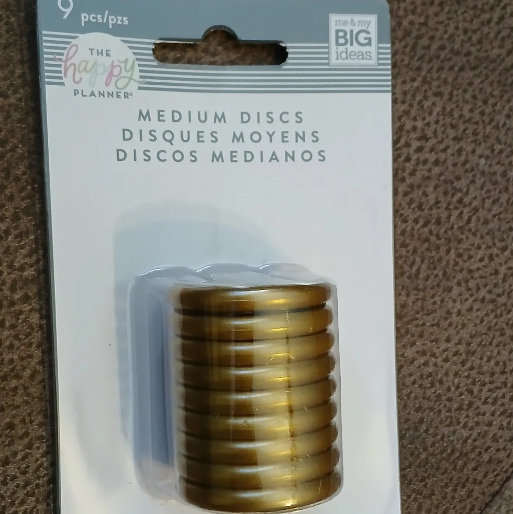 The Happy Planner Medium discs 9 pieces gold